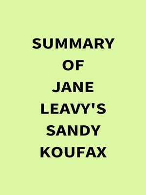 cover image of Summary of Jane Leavy's Sandy Koufax